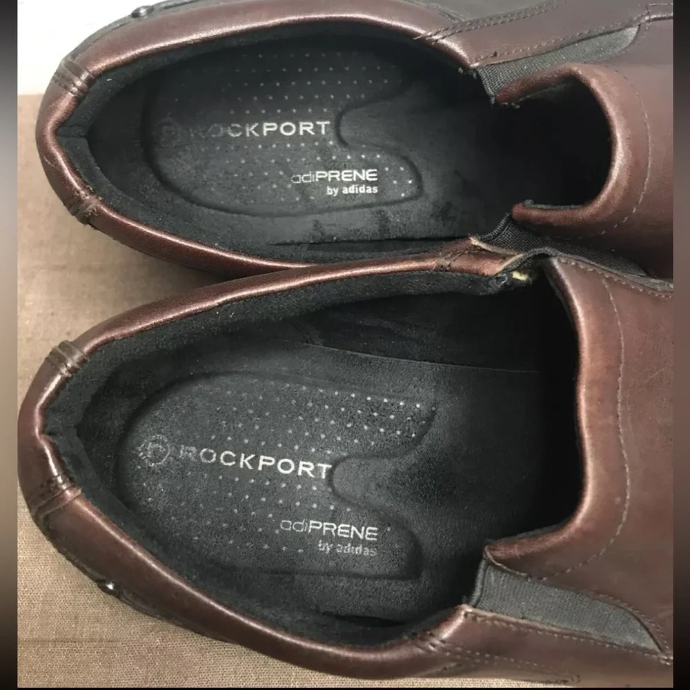 Rockport AdiPrene Men's Loafers Brown Leather Slip-On Casual Dress Size 13M